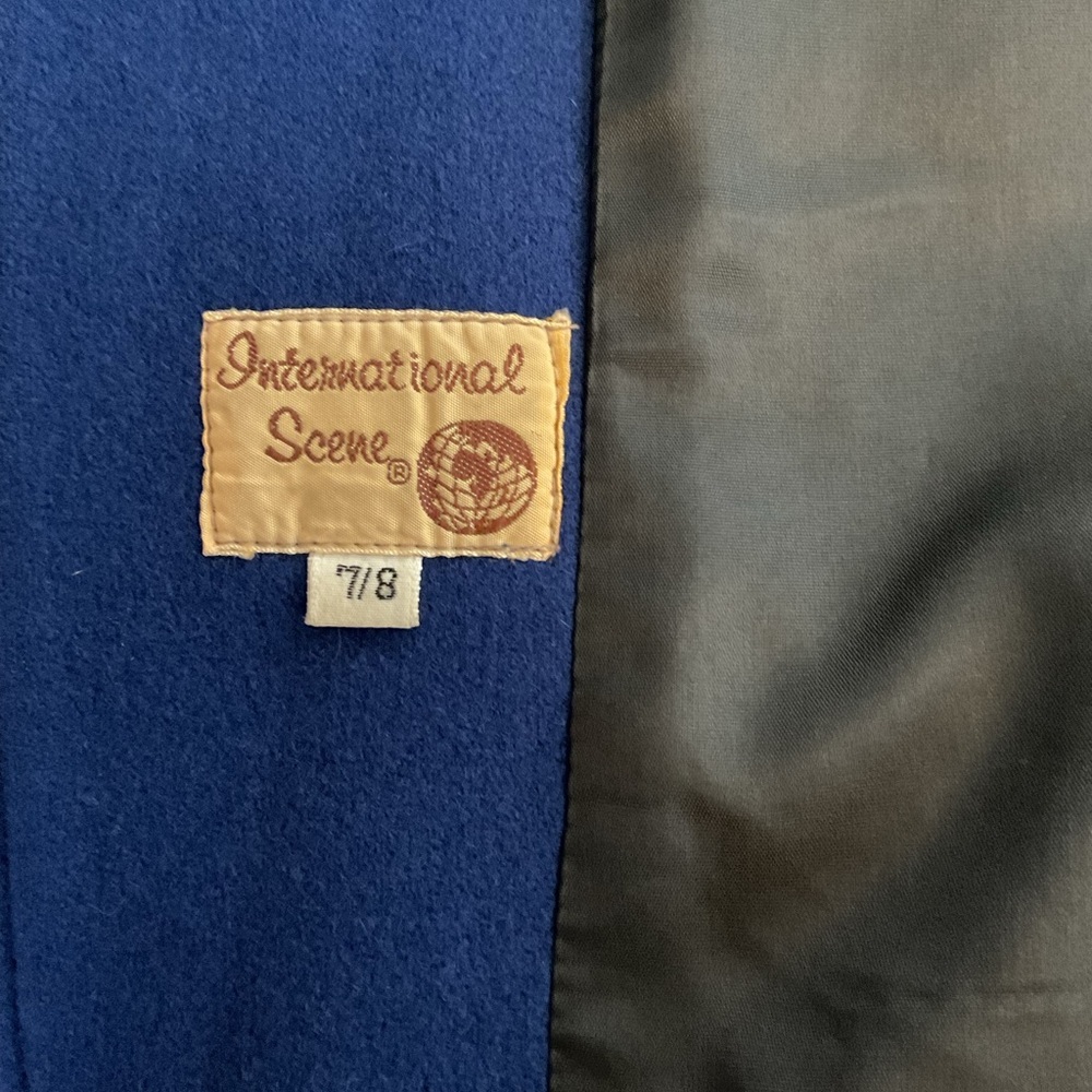 Vintage International Scene Wool Pea Coat 7/8 Navy Blue Made in Yugoslavia - Picture 9 of 10